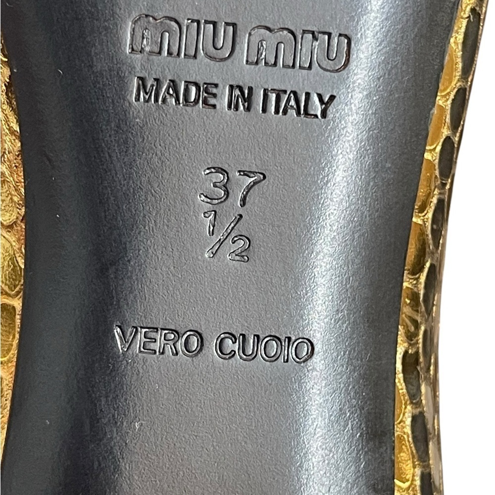 Miu Miu snake gold leather sandals size 37 1/2 - Picture 11 of 12